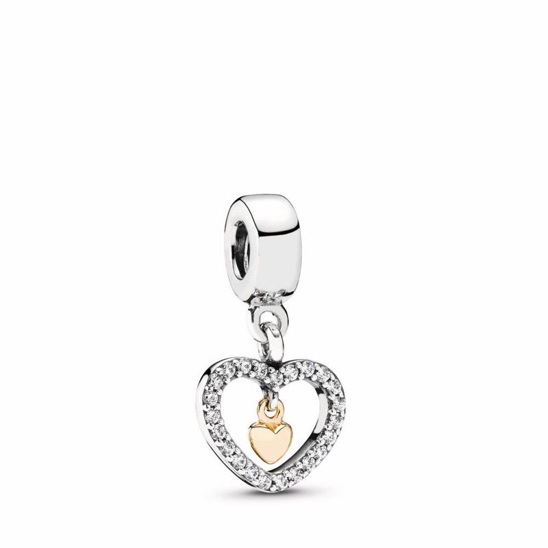 Pandora Forever In My Heart Charm - Two Tone/Cubic Zirconia - Canada | AO2735NT